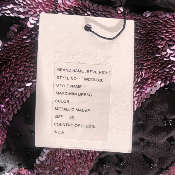 Rêve Riche Maxx Mini Dress Metallic Mauve Pink - Picture 9 of 9